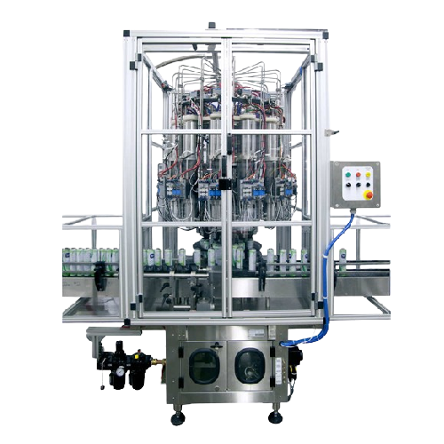 Rotary continuous aerosol product filler