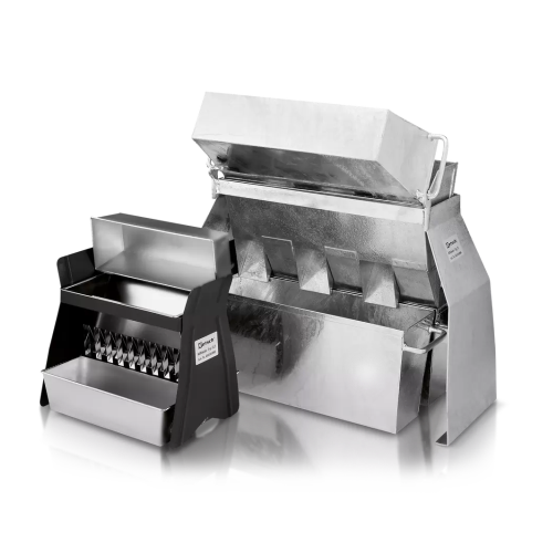 Sample divider for on-site reduction of bulk materials