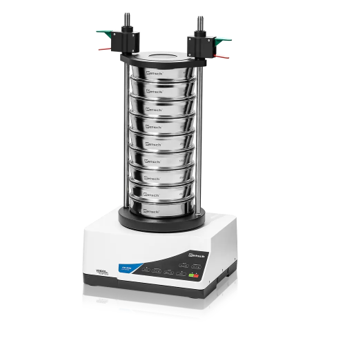 Vibratory sieve shaker for particle size determination