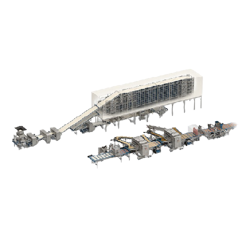 Industrial pizza production line for bases and toppings