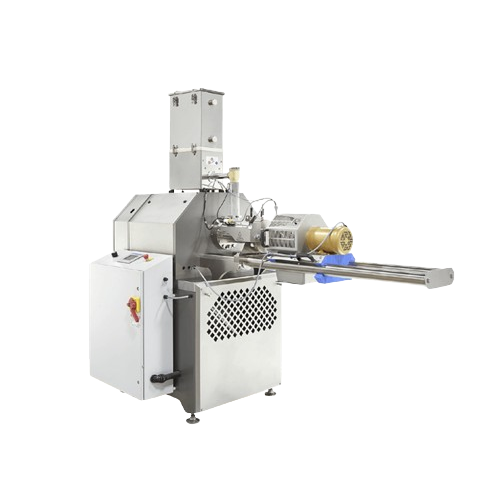High pressure extruder for expanded snacks
