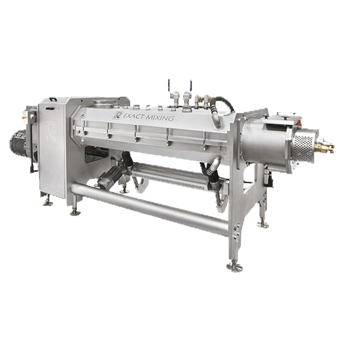 Continuous mixer for cookie and snack dough