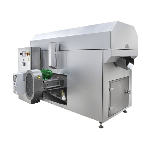 Industrial tumble dryer for moisture control in snack production