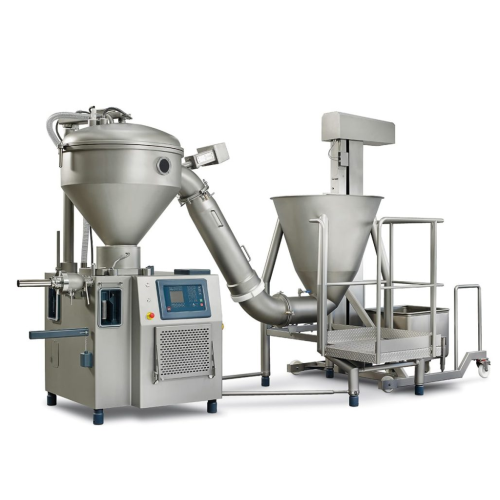 Vacuum filler for coarse and dry sausage products