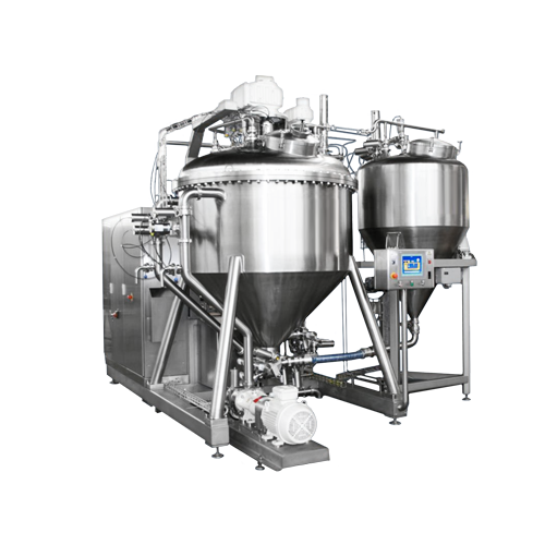 Vacuum process system for food product mixing and emulsifying