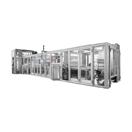 Coffee capsule filling and sealing line