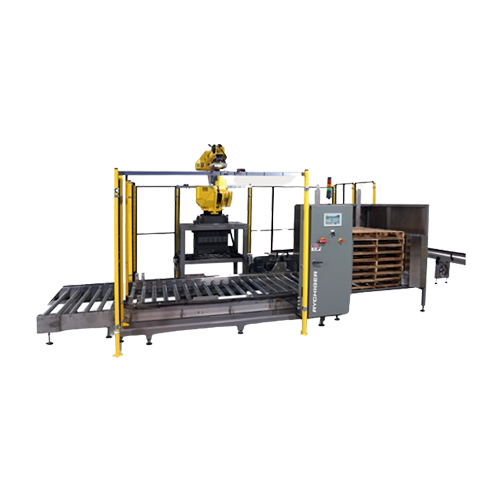 Compact palletizer for food and beverage products