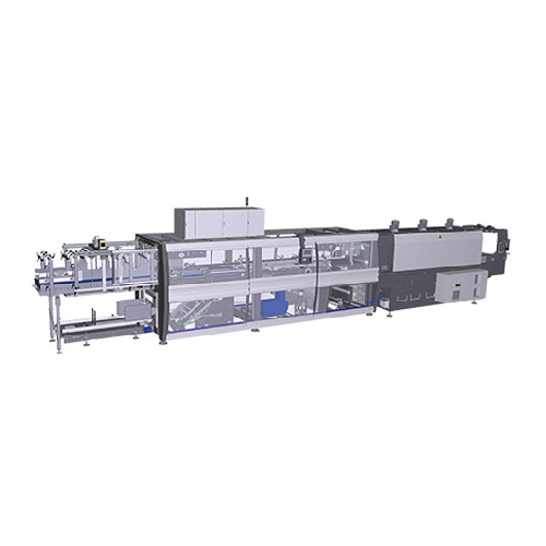 Film shrink wrapper with in-line infeed