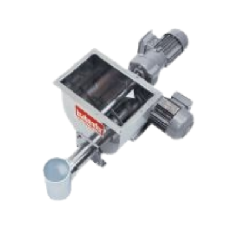 Single screw feeder with stirring agitator for powders and pellets