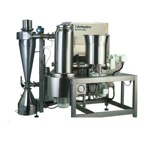 Small scale spin flash dryers for high-viscosity liquids