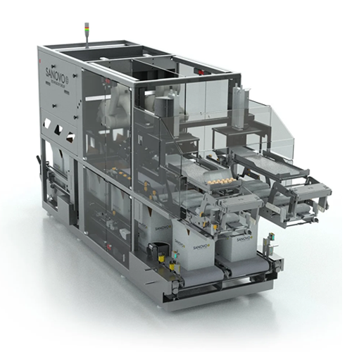 Automatic case packer for egg processing