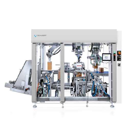 Ultra-compact case packer for consumer goods