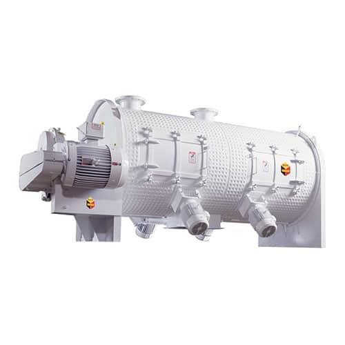 Industrial plow mixer for efficient solid and liquid mixing