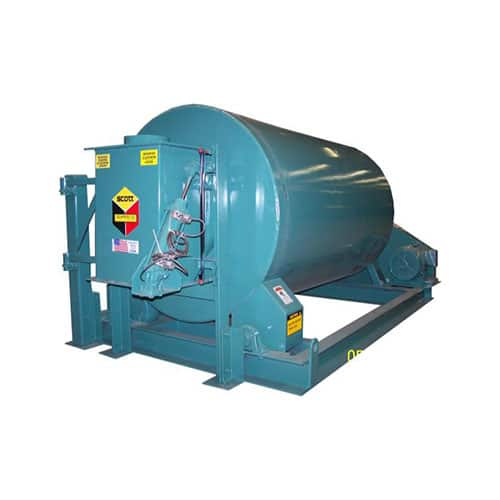 Rotary drum mixer for free-flowing materials