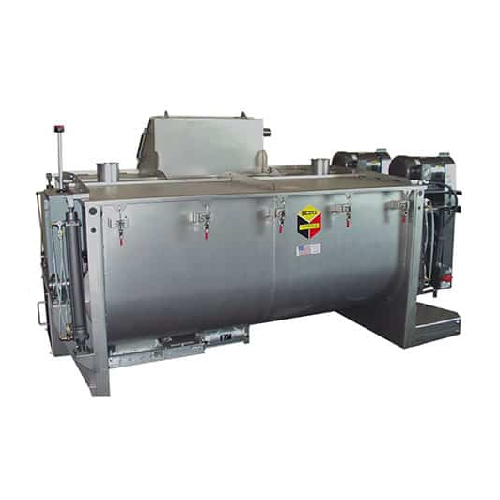 Twin shaft horizontal batch mixers for homogenous material mixing