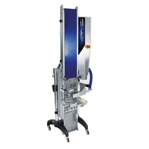 Chocolate enrobing system for tempering machines
