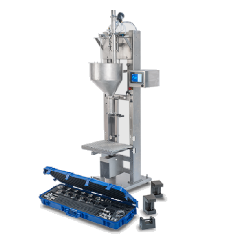 Semi-automatic weight filling system for liquid products
