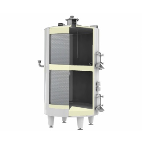 Compartmented tank for wine processing