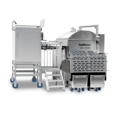 Automated production line for ground meat products