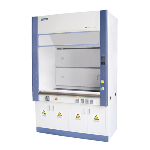 Fume hood with pipes for chemical laboratories