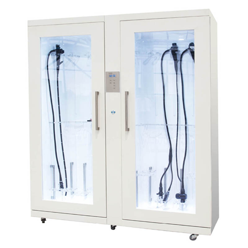 Storage cabinet for endoscopes