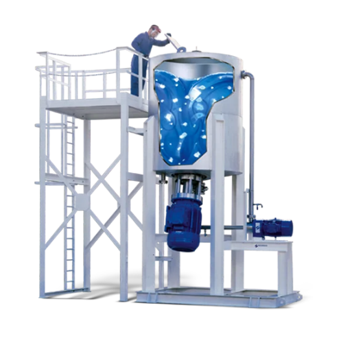 Disintegrator/dissolver mixing system for large solids