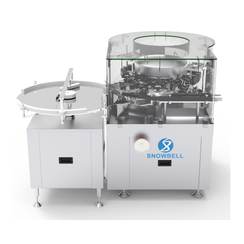Automatic filling, nozzle placing, and capping line for ophthalmic solutions