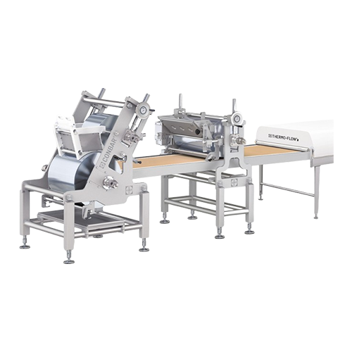 Continuous bar production line for confectionery