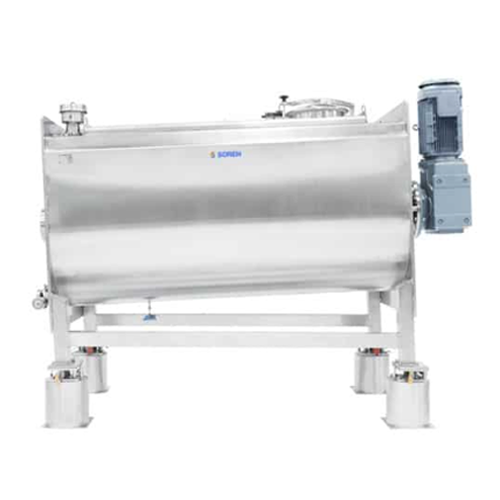 Horizontal mixers for industrial food production