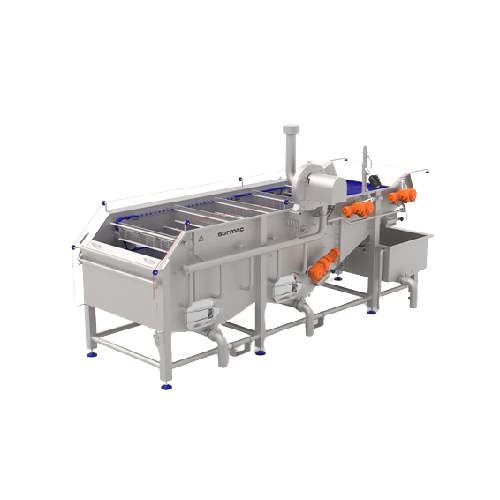 Fruit washer for efficient cleaning and sanitizing
