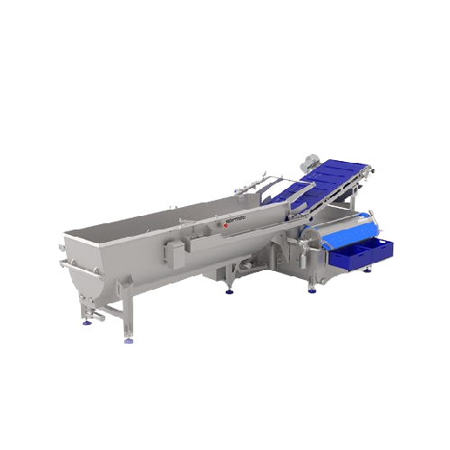Spiral washer for cut vegetables
