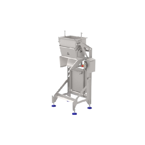 Weighing and crate filling station for cut vegetables