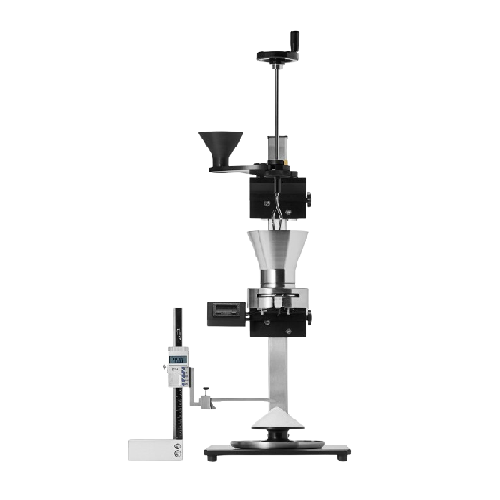 Powder flow tester for pharmaceutical powder flowability