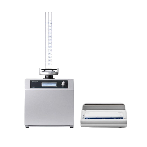 Tapped density tester for pharmaceutical powders