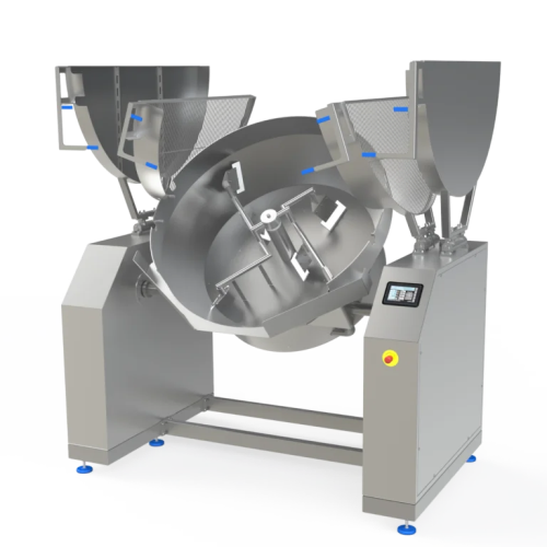 Industrial tilting agitator wok for cooking and mixing