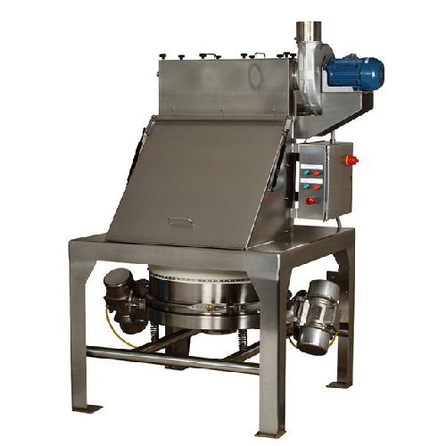 Round vibratory separation equipment - bag dump screener system