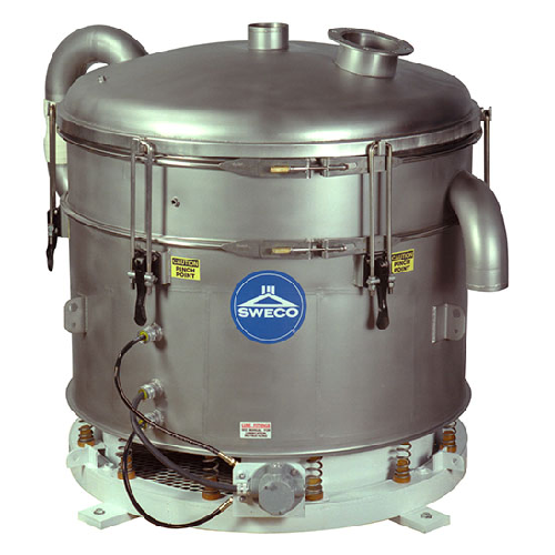 Pneumatic inline sifter for dry flowing material