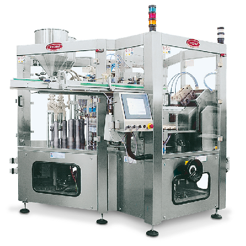 Automatic tube filler for co-extruded products