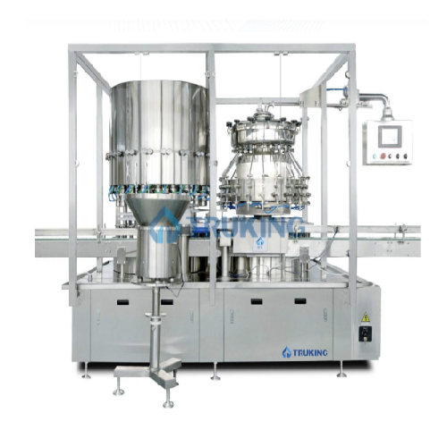 Gravity rotary filling for large infusion bottles