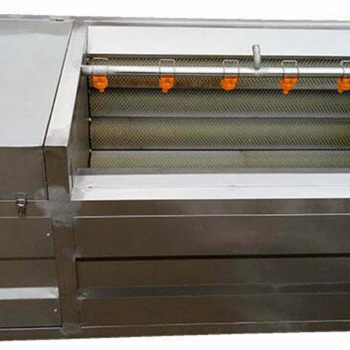 Commercial brush carrot cleaning system