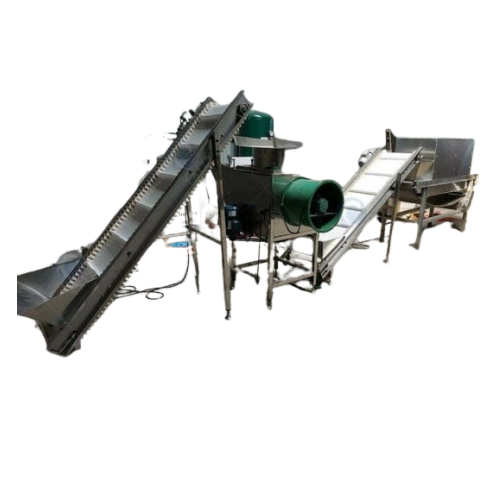 Garlic splitting and peeling line