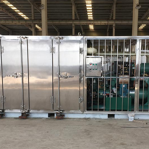 Horizontal contact plate seafood freezer