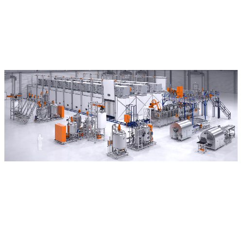 Robotic high capacity production line for gummies and jellies