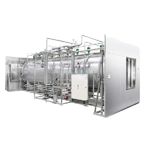 Steam & air mixture sterilizer for parenteral solutions
