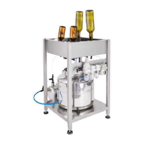 Combined air water rinser for bottles and jars