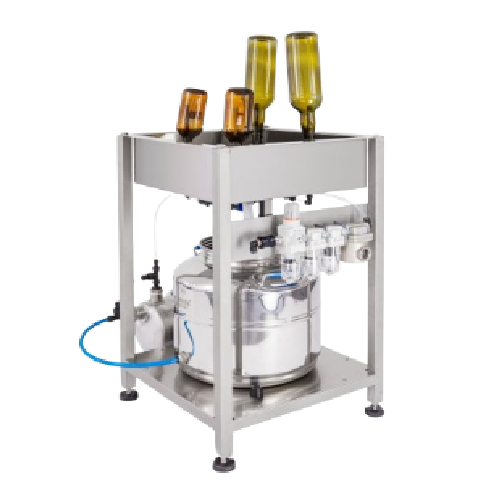 Bottle and jar rinsing system