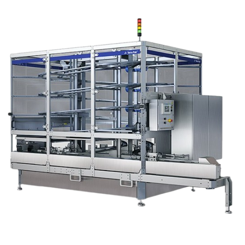 Vertical package accumulator for food and beverage production