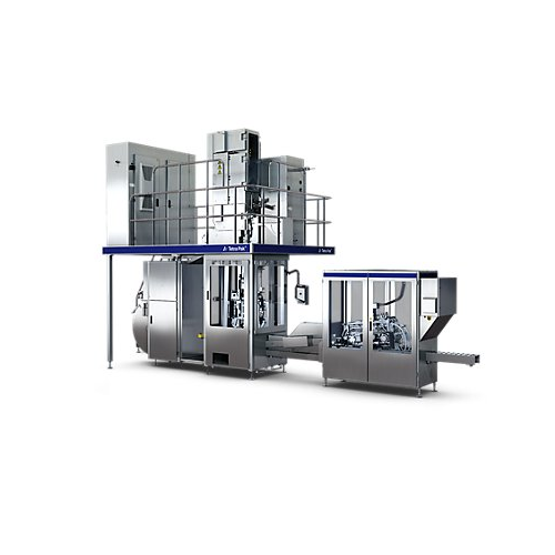 Filling system for tetra wedge aseptic packages