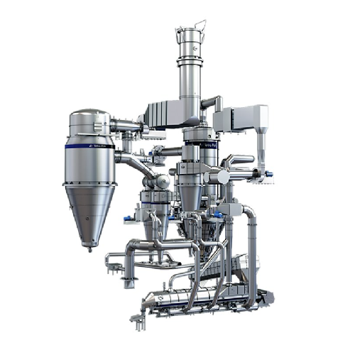 Continuous spray dryer for permeate powder
