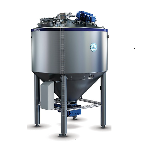 Vertical blender for cottage cheese production